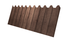 Профнастил С8A v01 фигурный Grand Line 0,45 Print Premium с пленкой Almond Wood Fresh