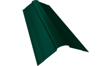 Планка конька фигурного 100х100 Grand Line 0,5 Satin с пленкой RAL 6005 зеленый мох (2м)