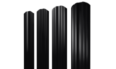 Штакетник Twin фигурный Grand Line 0,5 Satin RAL 9005 черный