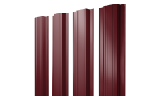 Штакетник Прямоугольный с прямым резом Grand Line 0,4 PE RAL 3005 красное вино