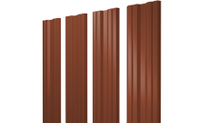 Штакетник Твин с прямым резом Grand Line 0,5 Сатин матовый ТХ RAL 8004 терракота