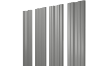 Штакетник Twin с прямым резом 0,5 Satin RAL 9006 бело-алюминиевый