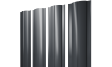 Штакетник Круглый с прямым резом Grand Line 0,45 PE RAL 7024 мокрый асфальт