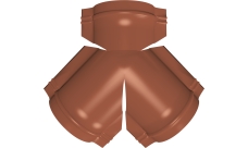 Тройник Y конька полукруглого Grand Line 0,45 PE с пленкой RAL 8004 терракота