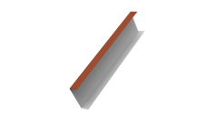 Декоративная накладка на столб универсальная 62х55 для забора жалюзи 0,5 Satin RAL 8004 терракота (3м)