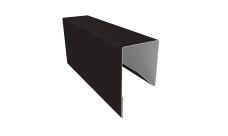 Планка П-образная заборная 17 0,5 Satin Matt TX RAL 9005 черный (2м)