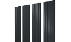 Штакетник Твин с прямым резом Grand Line 0,5 Velur X RAL 7016 антрацитово-серый