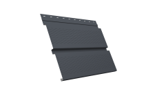 Софит металлический Квадро Брус Grand Line с перфорацией 0,45 PE с пленкой RAL 7024 мокрый асфальт