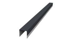 Планка вертикальная обратная для горизонтального монтажа штакетника 0,45 PE RAL 7024 мокрый асфальт (2,5м)