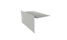 Планка ветровая для мягкой кровли 100х20х70 0,5 Satin с пленкой RAL 9006 бело-алюминиевый (3м)