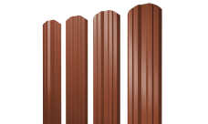 Штакетник Twin фигурный Grand Line 0,5 Satin Matt RAL 8004 терракота