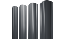 Штакетник Круглый фигурный Grand Line 0,45 PE RAL 7024 мокрый асфальт