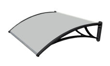 Козырек Krovent из поликарбоната 1200х930х280 серебристый (черный кронштейн)