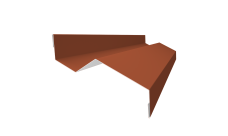 Планка примыкания внакладку 25х17х35х17 Grand Line 0,5 Satin с пленкой RAL 8004 терракота (2м)