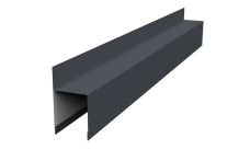 Планка опорная составная внешняя для забора жалюзи Palermo 0,7 PE RAL 7024 мокрый асфальт (2,5м)