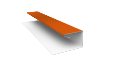 Планка П-образная завершающая сложная (КД) 0,45 PE с пленкой RAL 2004 оранжевый (2м)