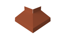 Угол отлива внешний 50 Grand Line 0,45 Drap TX с пленкой RAL 8004 терракота