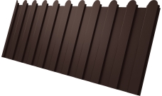 Профнастил С8A v02 фигурный Grand Line 0,45 PE-Double с пленкой RAL 8017 шоколад