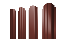 Штакетник П-образный A фигурный Grand Line 0,45 PE RAL 3009 оксидно-красный