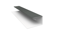 Планка П-образная завершающая сложная (КД) 0,45 PE с пленкой RAL 7005 мышино-серый (2м)
