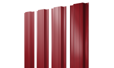 Штакетник Прямоугольный с прямым резом 0,45 PE RAL 3003 рубиново-красный