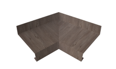 Угол отлива внутренний 50 Grand Line 0,45 Print Elite с пленкой White Wood TwinColor