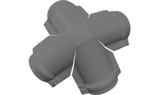 Четверник конька полукруглого Grand Line 0,5 Satin с пленкой RAL 7004 сигнальный серый