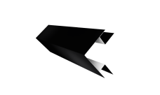 Планка угла внешнего сложного Экобрус Grand Line 0,5 Satin с пленкой RAL 9005 черный (3м)