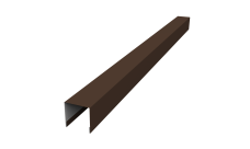 Планка вертикальная лицевая для горизонтального монтажа штакетника Grand Line 0,5 PurLite Matt RAL 8017 шоколад (2м)