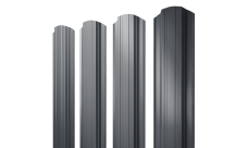 Штакетник Прямоугольный фигурный Grand Line 0,5 PurPro RAL 7024 мокрый асфальт