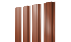 Штакетник Прямоугольный с прямым резом Grand Line 0,5 Satin RAL 8004 терракота