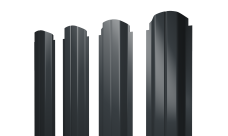 Штакетник П-образный A фигурный 0,45 PE RAL 7016 антрацитово-серый