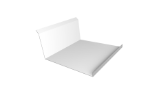 Планка примыкания нижняя 20х122х260х15 0,5 Satin с пленкой RAL 9003 сигнальный белый (2м)