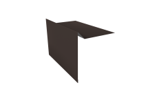 Планка ветровая для мягкой кровли 130х25х100 Grand Line 0,45 PE с пленкой RR 32 темно-коричневый (2м)