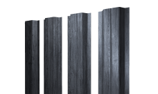 Штакетник П-образный A с прямым резом Grand Line 0,45 Print Premium Grey Wood TwinColor