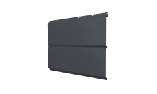 Софит ЭкоБрус new Grand Line c перфорацией 0,5 Satin с пленкой RAL 7024 мокрый асфальт