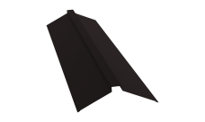 Планка конька плоского 150х40х150 Grand Line 0,5 Velur X RAL 9005 черный (2м)