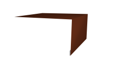 Планка околооконная простая 250х50 0,5 Satin с пленкой RAL 3009 оксидно-красный (2м)