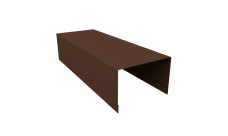 Крышка для забора из сайдинга (Квадро брус, Вертикаль) 0,45 PE-Double RAL 8017 шоколад (2,54м)