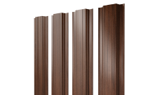 Штакетник Прямоугольный с прямым резом Grand Line 0,45 Print Elite Choco Wood TwinColor