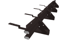 Снегозадержатель трубчатый для композитной черепицы Roman RAL 8019 (3м)