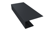 J-Профиль 18мм Grand Line 0,45 Drap TwinColor RAL 7024 мокрый асфальт (2м)