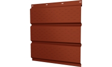 Софит металлический Классик v01 Grand Line полная перфорация 0,5 Satin Matt TX с пленкой RAL 8004 терракота