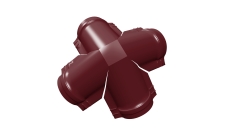 Четверник конька малого полукруглого 0,5 Satin с пленкой RAL 3005 красное вино