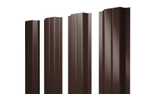 Штакетник П-образный A с прямым резом Grand Line 0,5 Rooftop Бархат RAL 8017 шоколад
