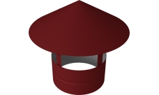 Дымник на трубу круглый d110 0,5 Satin с пленкой RAL 3011 коричнево-красный