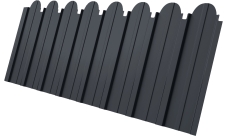 Профнастил C10A фигурный Grand Line 0,5 PurLite Matt RAL 7024 мокрый асфальт