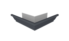 Угол желоба со сварным швом внешний Vortex Lite 130мм RAL 7024 мокрый асфальт