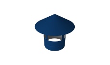 Дымник на трубу круглый d80 0,5 Satin с пленкой RAL 5005 сигнальный синий