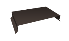 Парапетная крышка прямая 390мм Grand Line 0,5 Atlas X с пленкой RR 32 темно-коричневый (2м)